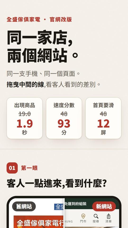 全盛傢俱 新舊網站對照